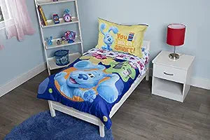 Blues Clues You Are Smart 4 Piece Toddler Bedding Set ��� Includes Comforter, Sheet Set ��� Fitted + Top Sheet + Reversible Pillowcase for Boys And Girls Beds, Blue