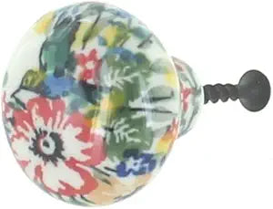 Blue Rose Polish Pottery - Red Hummingbird Drawer Pull - 1.25" Long - Ceramic Cabinet Knob, Decorative Hardware for Dressers, Cabinets & Furniture