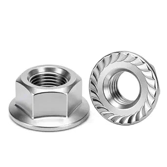 5/16''-18 (20 Pack) Flange Nuts Serrated Flange Hex Lock Nuts, Stainless Steel 18-8 (304), Bright Finish