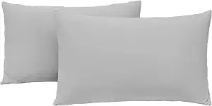 N&Y HOME Bundle Set of Stretch Pillow Cases and Fitted Sheet - Light Gray, Full