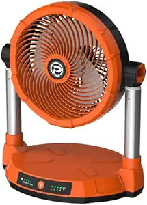 40000mAh Battery Operated Fan - 12" Rechargeable Floor Fan, 4 Speeds, 65Hrs Cooling, 34.6" Height Adjustable, 12V Output Cordless Fan, Portable for Camping, Travel, Hurricane, Co-Branded with PANERGY