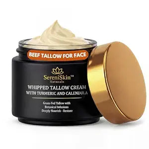 SereniSkin Organic Beef Tallow for Face, Whipped Tallow Face Cream, 4 oz