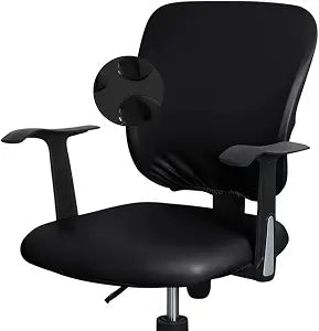 Shukii Waterproof Office Chair Cover Desk PU Leather Chair Seat Covers Stretchable Rotating Computer arm Chair Slipcovers Protector Cover