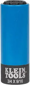 Klein Tools 66030 2-in-1 Non-Marring Impact Socket, Coated 12-Point Deep Sockets, 3/4- and 9/16-Inch Sizes