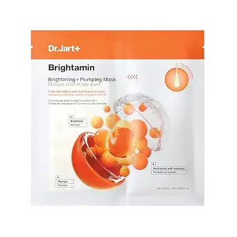 Dr.Jart+ Brightamin Brightening Plumping Korean Face Mask with Vitamin C | Korean Skin Care | Travel Size, 1 Pack