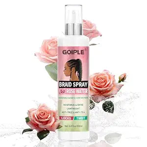 6.8 fl oz Braid Spray Rose Mint for Dreads, Dreadlocks, Locks Spray Rose Water for Itchy Scalp, Shine & Lightweight for Dull Hair Twists, Cornrows, Box Braids Moisturizer