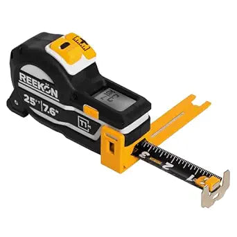 REEKON T1M Utility Digital Tape Measure 25ft (English)  Bluetooth Smart Measuring Tool, 1/32 Accuracy, Saves 1000+ Measurements, LCD Display, 150 Hour+ Battery Life & Rechargeable