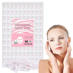 100PCS Compressed Cotton Facial Mask Sheets for Women