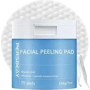 Glycolic Acid Pads, Exfoliating Toner Pads for Facial Radiance, Dual Action Gentle Face Pad for Deep Cleaning Effect |Peels & Daily Skin Renewal |Salicylic Acid & Vitamins B3 |70 Count