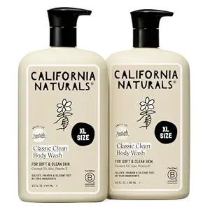 California Naturals Classic Clean Toasted Coconut Body Wash 2-Pack, Coconut Oil, Shea Butter & Aloe, Naturally Scented, Sulfate, Paraben & Silicone Free, 20 oz