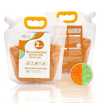 Orange Beads 2 LBS Silica Gel Desiccant Beads  Reusable Desiccant Bulk Beads for 3D Filament, Electronics, Cameras, Jewelry, and Safes