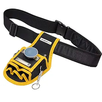 Strong Hand Tools MTP100 Tool Pouch with Screw Magnet, 5 Open Pockets, Metal Tool Clip, Tape Measure Holder, 40"-51" Durable Belt