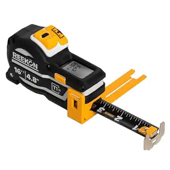 REEKON T1M Utility Digital Tape Measure 16ft (English)  Bluetooth Smart Measuring Tool, 1/32 Accuracy, Saves 1000+ Measurements, LCD Display, 150 Hour+ Battery Life & Rechargeable