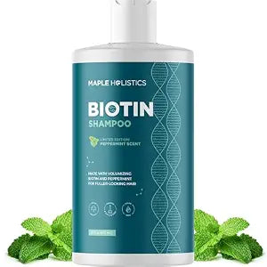 Volumizing Biotin Shampoo for Thinning Hair - Invigorating Peppermint Shampoo for Fine Hair with Argan Coconut and Olive Oils - Vegan & Color Safe - Paraben Silicone & Sulfate Free (16 Fl Oz)