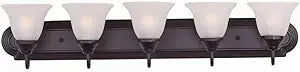 Maxim Lighting Essentials 5-Light Bath Vanity Light | Rubbed Bronze Finish | Transitional Bath Vanity Light | Ideal for Bathrooms & Powder Rooms | Dimmable Damp Rated | 8015FTOI