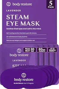 Body Restore Heated Steam Eye Mask Warm Compress Dry Eyes - Calm 5 Pack