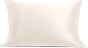 Cosy House Collection 100% Silk Pillowcase - Pure Mulberry Silk - Cooling, Breathable, 22 Momme 6A High-Grade Fibers + Hidden Zipper Closure (Standard, White)