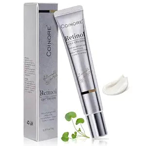 Retinol Under Eye Cream for Women & Men, Softens Visible Dark Circles, Puffiness, Wrinkles, Eye Bags, Fine Lines & Crow’s Feet for Smoother-Looking Eyes, 0.62 Fl Oz