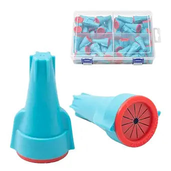60Pcs Blue Silicone Gel Filled Waterproof Wire Connectors Winged 18-10 AWG, Portable Case, Wet Location Outdoor Electrical Terminals