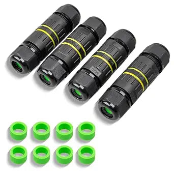 Oyviny 3 Pole Electrical Junction Box IP68 Waterproof, UL Certified M20 Wire Connector for 5-12mm Wire Range, Flame Retardant 3 Pin Outdoor Junction Box Connector for Repairing Extension Cord(4PCS)