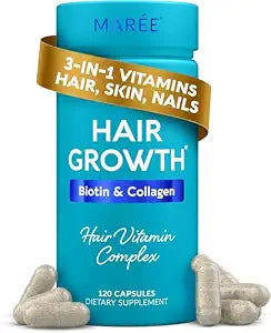 MAREE Hair Growth Vitamins - Hair Growth Supplements with Biotin & Collagen