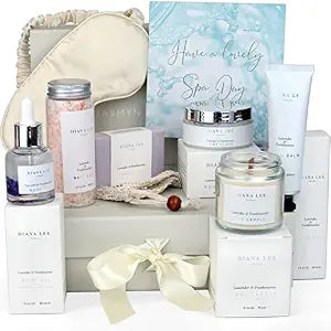 Luxury Spa Birthday Gifts for Women Self Care Gift Set with Lavender