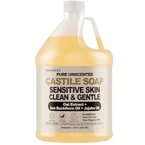 Pure Castile Soap Liquid Unscented, Sensitive Skin, 1 Gallon