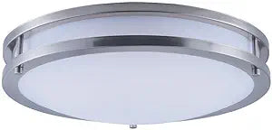 Maxim Lighting Linear 16" 1-Light Flush Mount | Satin Nickel Finish | White Opal Acrylic Shade | Transitional Flush Mount | Ideal for Bedrooms, Hallways & Entryways | 55544WTSN