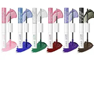 12 Colored Mascara for Eyelashes Set, Double-headed Shimmer Diamond & Matte