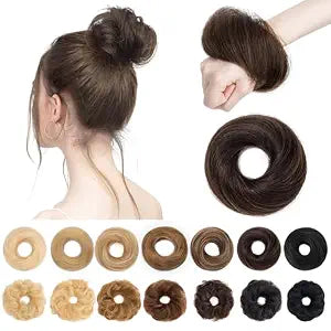 SEGO Messy Bun Hair Pieces Human Hair Bun Extensions #02 Dark Brown
