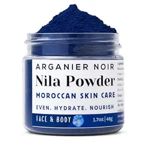 Arganier Noir Moroccan Nila Powder Pure Blue Nila 48g. Authentic Indigo Powder from Morocco for Face and Body.