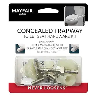Mayfair Concealed Trapway Toilet Seat Fastening Hardware Upgrade Kit, 7MCONCEALEC, White