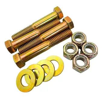1/2"-13 x 3 Grade 8 Hex Bolts (4-Pack) with Flat Washers & Nylon Lock Nuts  SAE J429 Coarse Thread Heavy-Duty Bolts for Automotive, Machinery & Construction 3.0"