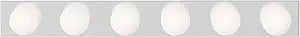 Kichler 6-Light Linear Bathroom Vanity Light Fixture, 36" Chrome Bath Bar for Bathroom over Mirror, Modern Transitional Wall Mount Lighting (36" W x 4.25" H x 2" D), 626CH