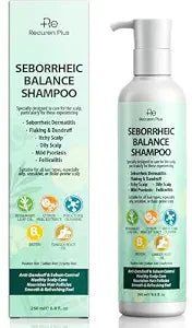 Recuren Plus Seborrheic Dermatitis Shampoo for Folliculitis & Acne: Psoriasis Treatment & Scalp Antifungal Shampoo, Dandruff Shampoo, Dry Itch Scalp & Flake Control — Sulfate-Free, Nourishing