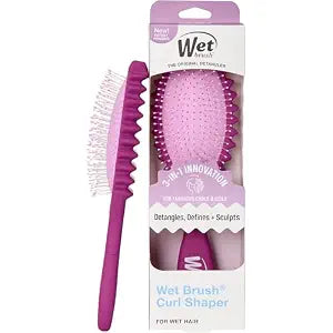 Wet Brush Curl Shaper Detangler Brush, Purple, Made for Women, Men & Kids