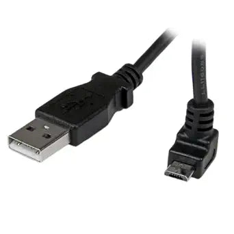 StarTech 2m USB-A to Micro-B Cable - Up-Angle - Black (USBAUB2MU)