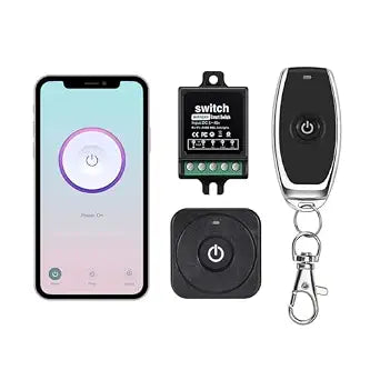 Mini12v WiFi Smart Switch,Dry Contact 5-48v Rf Wireless Remote Control Dc 12v WiFi Relay Switch 10 Amp for Electric Lock Door