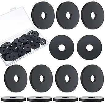 25 Pieces Rubber Washer Heavy Duty, 1/4 Inch Hole, Flat Rubber Washer Bolt