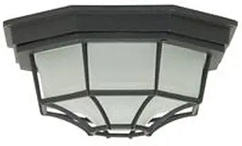 Craftmade Z390-TB Bulkhead Outdoor Octagonal Flush Mount Ceiling Lighting, 1-Light 60 Watt (9" W x 5" H), Matte Black