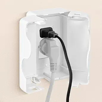 Child Proof Outlet Cover, Double Lock System, Duplex & Decorator Electrical Outlet Plates, Indoor Wall Outlet Covers Box, White, Large Interior Space