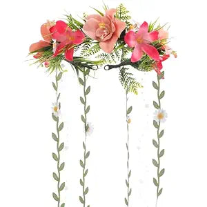 Orange Hawaiian Floral Headpiec, Hawaii Orchid Floral Headband