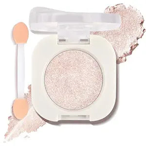 Champagne Light Glow Eyeshadow with Brush, Single Glitter Eyeshadow Palette