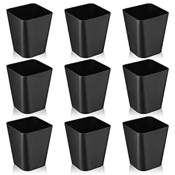 Hoolerry 9 Pieces Garbage Can 2 Gallon Small Trash Cans Bulk Bathroom Trash Bin Plastic Wastebasket Square for Bedroom Slim Bathroom Trashcan Small Container for Kitchen Office Home Rooms(Black)