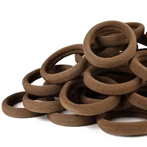 Qarwayoc No Damage Hair Ties for Women, Brown, Thick Hair, 2 In Dia, 50PCS