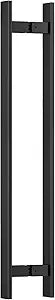 Ranbo 36" Ladder Style Push Pull Door Handle, 760mm (29-15/16 ") CTC, 1.2mm Thick 304 Stainless Steel, Fits 619mm (1/4"3/4") Glass Doors, for Interior, Barn and Entry Doors, Matte Black