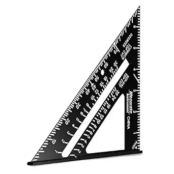 Mecurate 7-Inch Die-Cast Aluminum Triangle Rafter Square