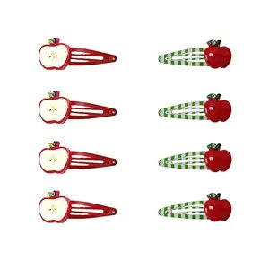 8pcs Apple Fruit Hair Clips，Cute Star Hair Barrettes for Women, Kawaii Y2k Apple Hair Accessories (Red)