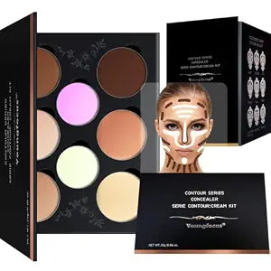 Youngfocus Cosmetics Cream Contour Highlighter Makeup Palette, Best 8 Color Blendable Bronzer Contour Kit, Vegan Cruelty Free Hypoallergenic Face Sculpting Makeup for Beginners