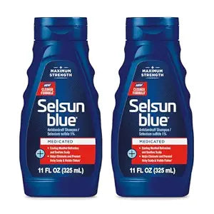 Selsun Blue Medicated Anti-dandruff Shampoo with Menthol, 11 fl. oz., Maximum Strength, Selenium Sulfide 1% (Pack of 2)